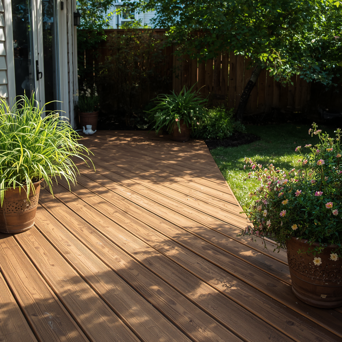 Low-maintenance composite decking fitted by HC Landscaping Services, Rotherham
